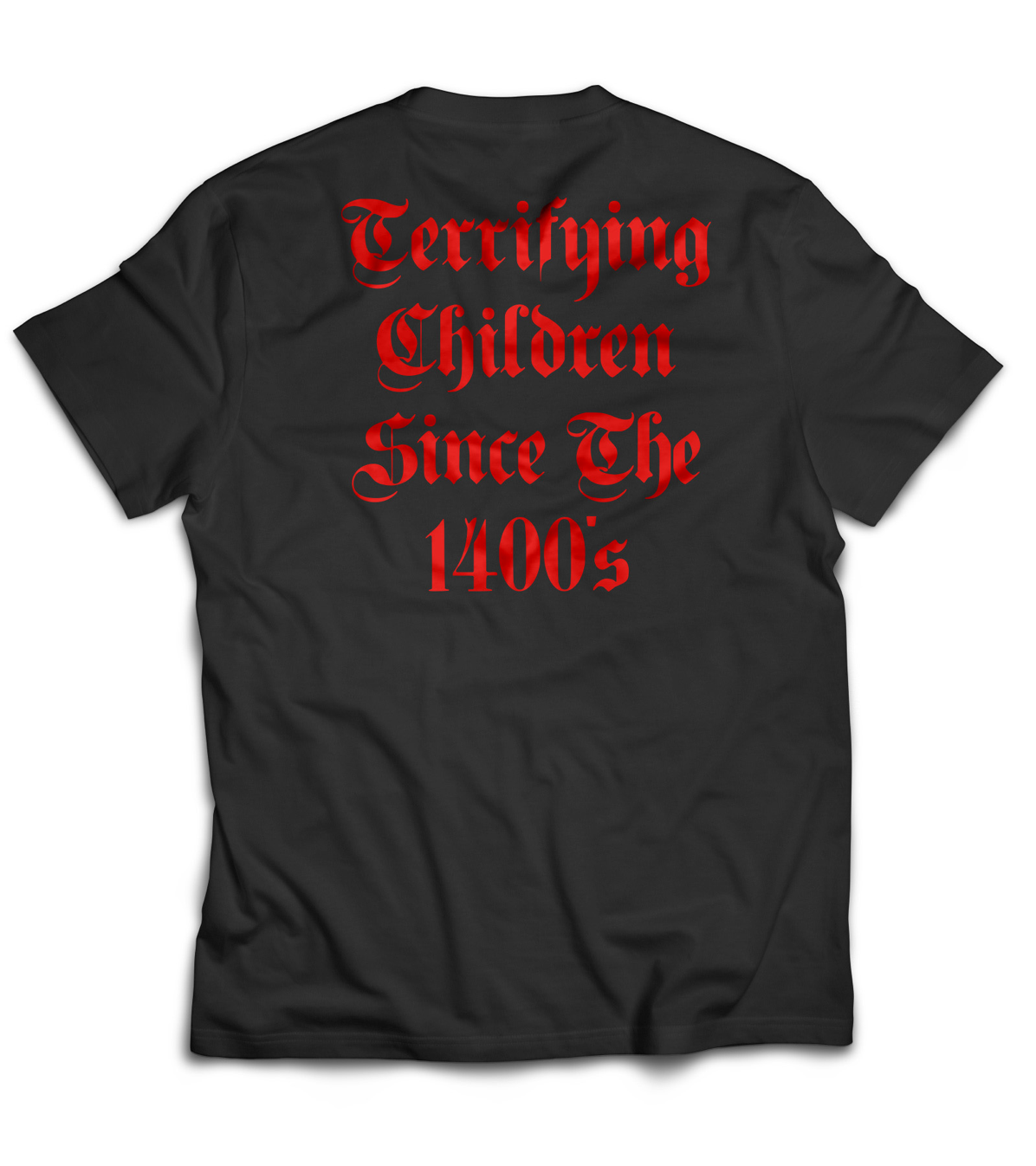 Hans Trapp red on black shirt design back