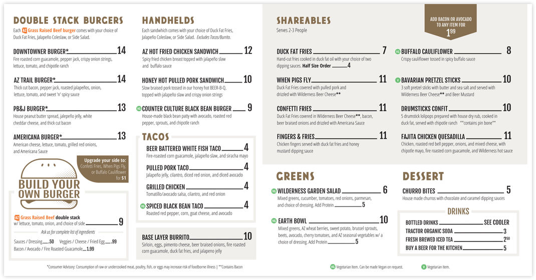 Food Menu DTPHX Location